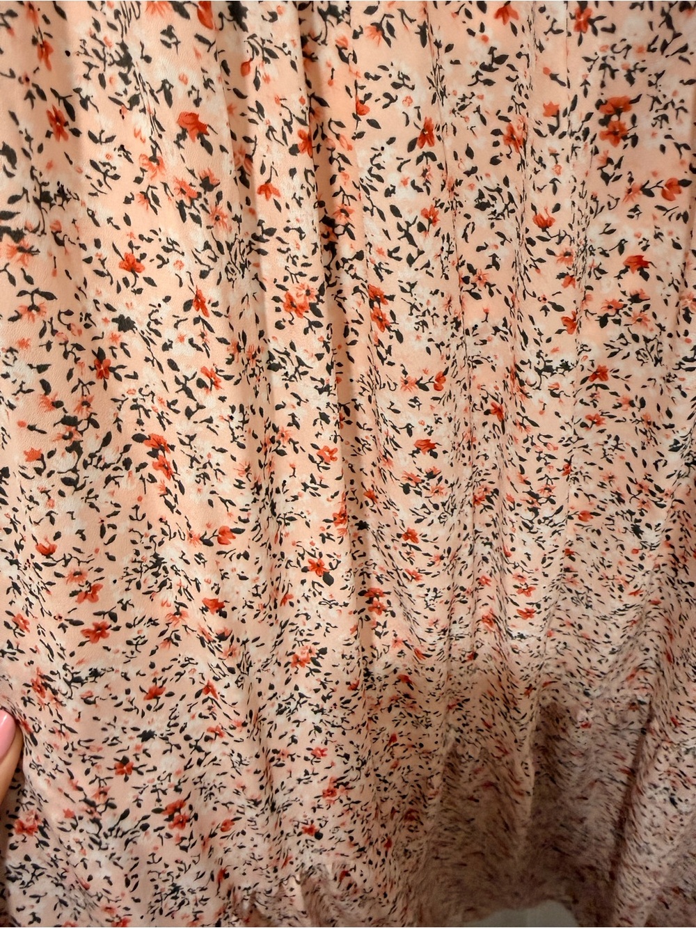 If she Loves Pink Floral Midi Dress with Puff Sleeves maternity - Picture 5 of 5